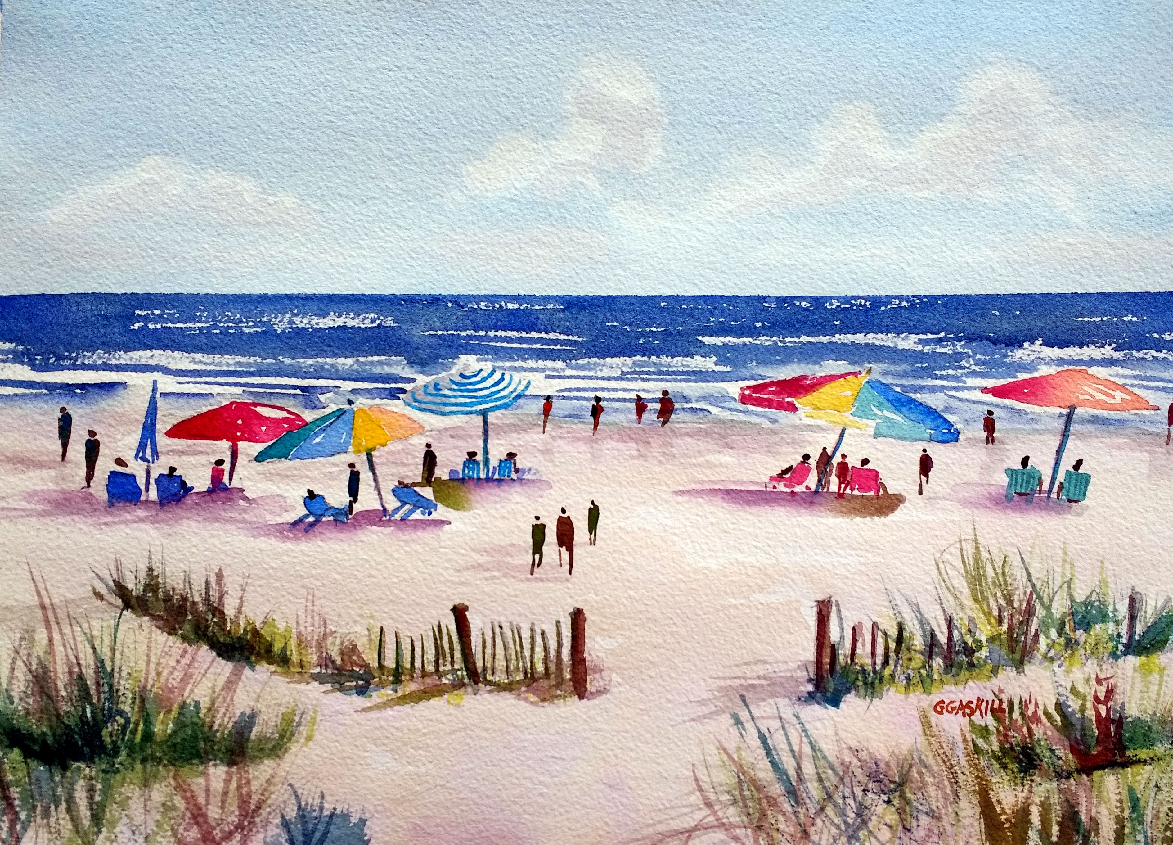 watercolor paintings of beach scenes